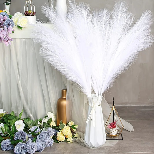 20Pcs Artificial Pampas Grass 21.6" | Fluffy Boho Home Decor Artificial Floral Decor Peaceful Pleasures Health and Wellness