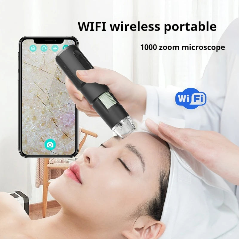 1000X High-Definition Wifi Wireless Digital Magnifying Glass, Mobile Phone Electron Microscope Peaceful Pleasures Health and Wellness
