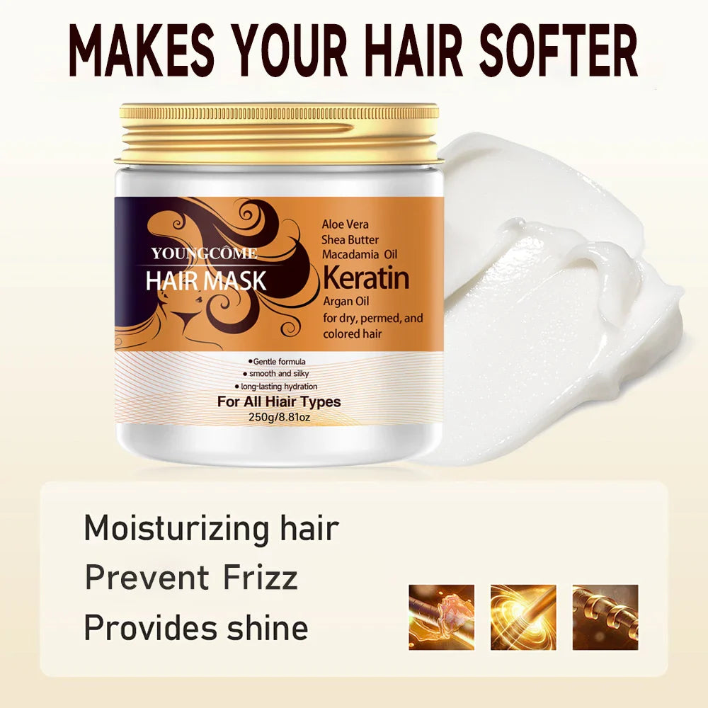 YOUNGCOME 2-in-1 Keratin Hair Mask | Straightening & Color Protect