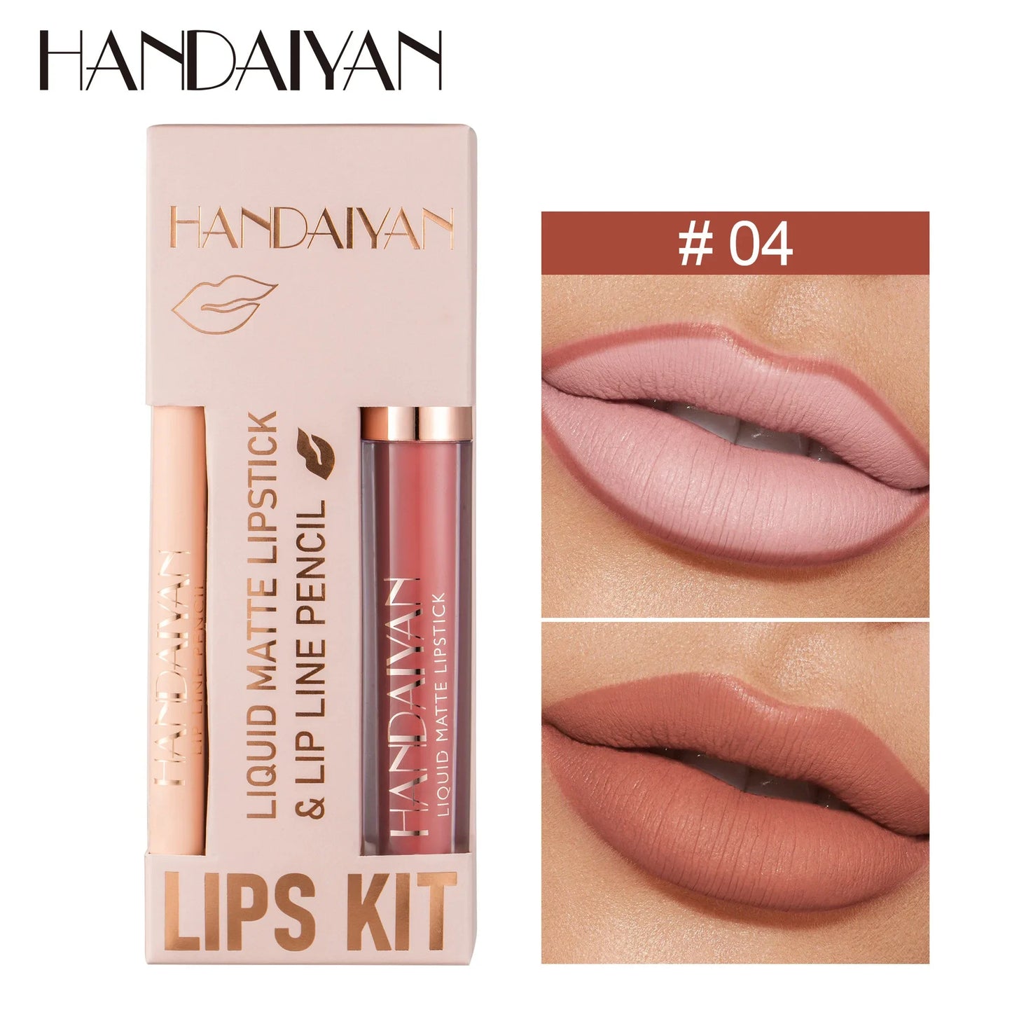 Handaiyan 2-in-1 Matte Lipstick & Lip Liner Set | 12 Shades