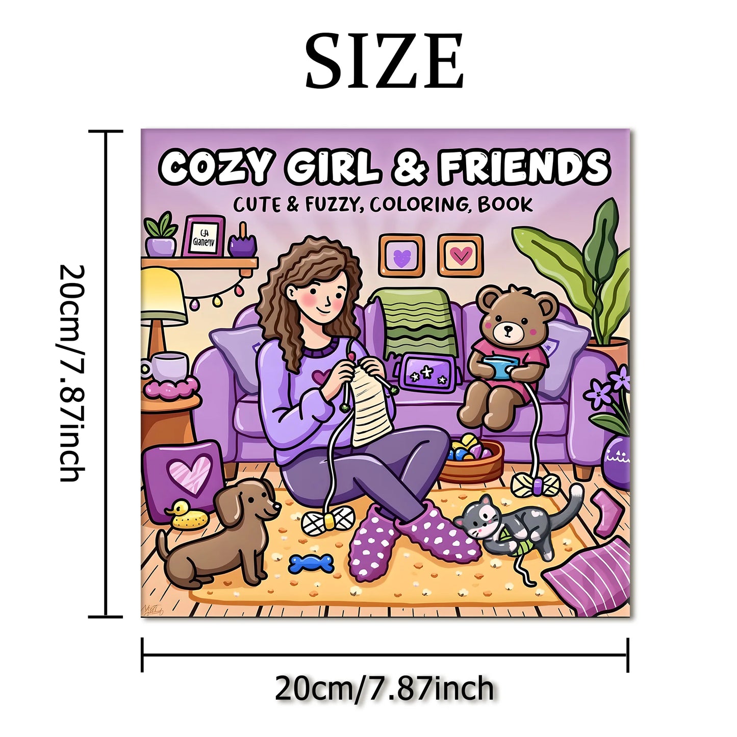 COZY GIRL FRIENDS Bold-easy Patterns Coloring Book Adults Cute