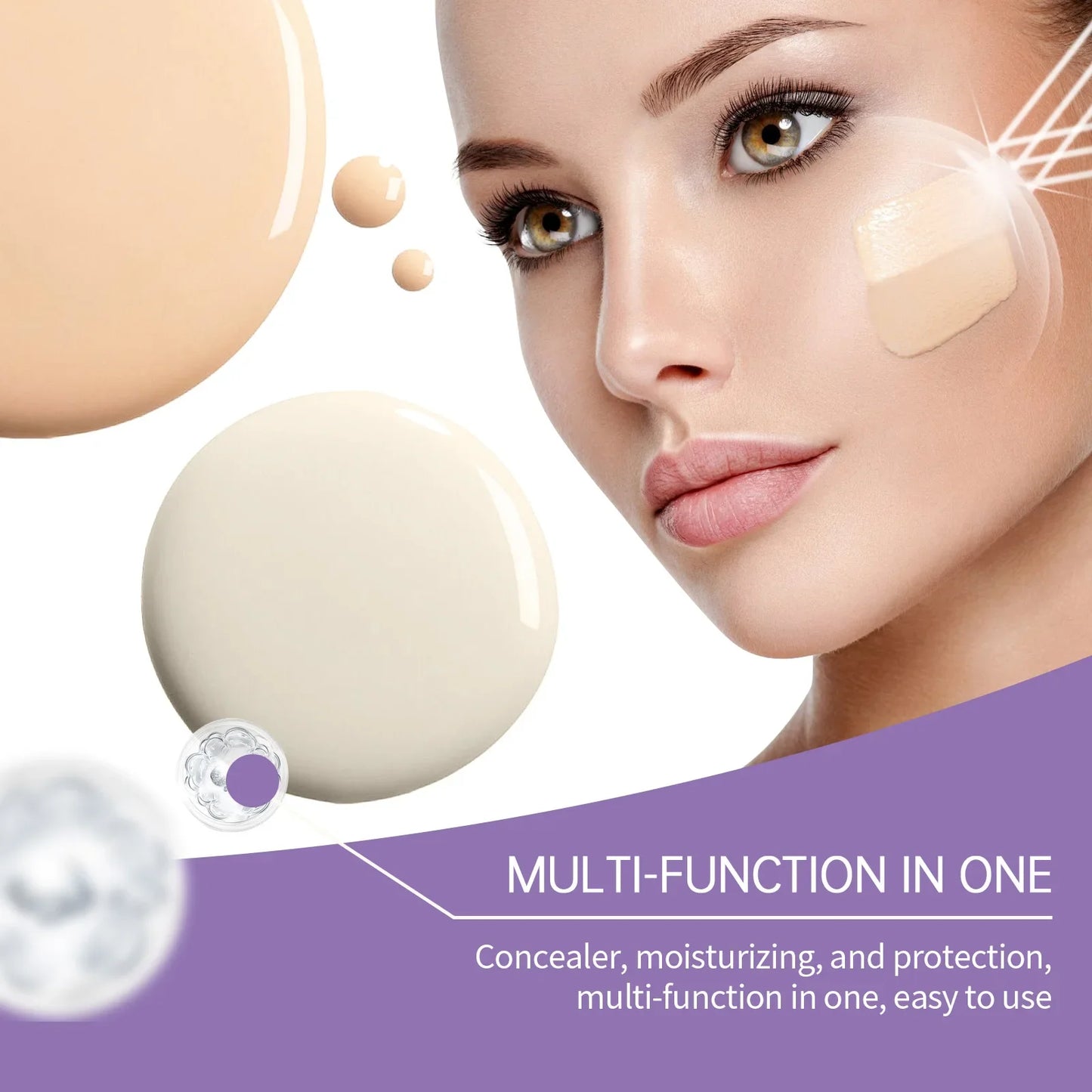 Eelhope BB Cream Full Coverage Moisturizing Foundation 50g