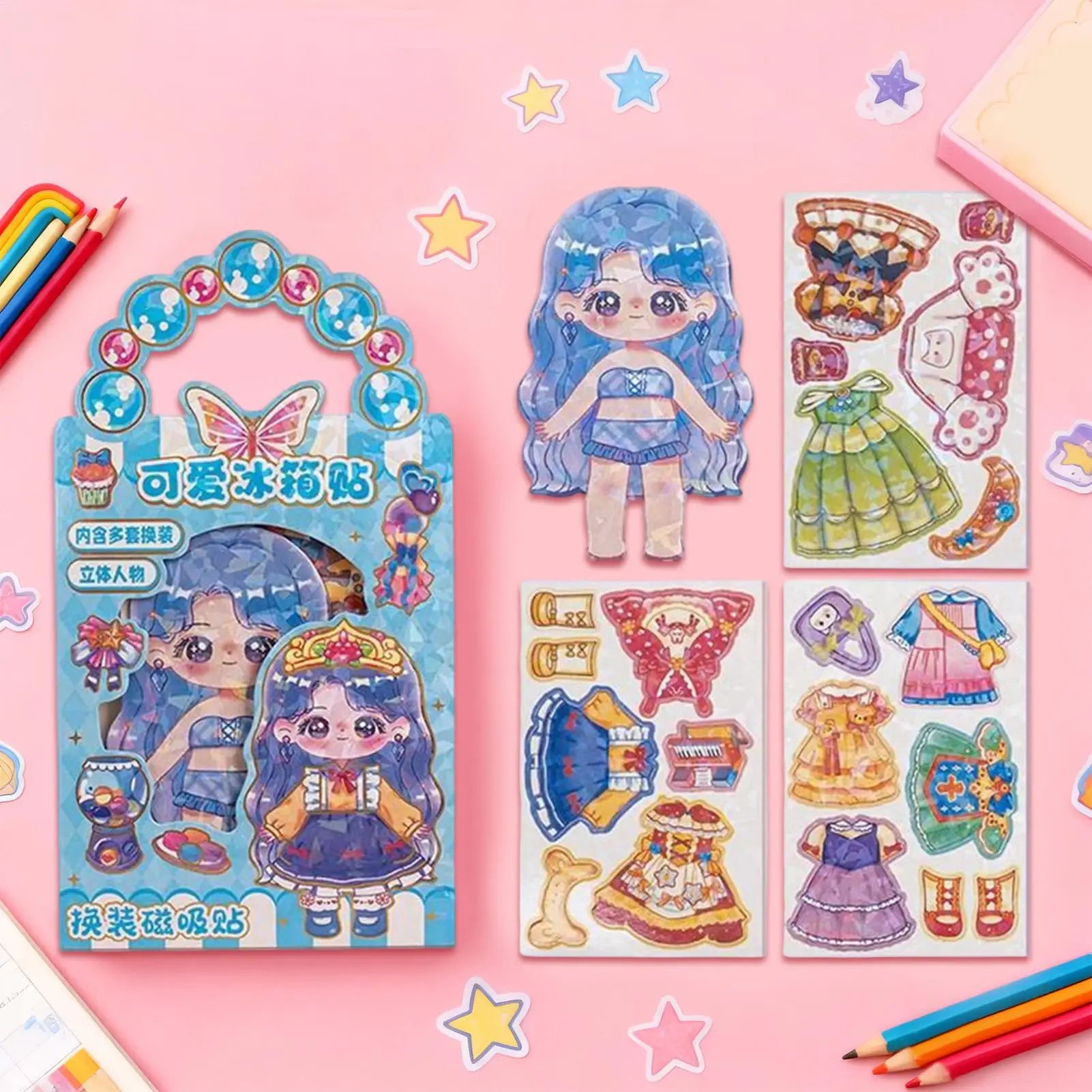 3D Magnetic Dress Up Doll Toy Set With Stand Reusable Mix & Match Outfits Montessori Travel Toys For Kids Ages 3-6 Birthday Gife Peaceful Pleasures Health and Wellness