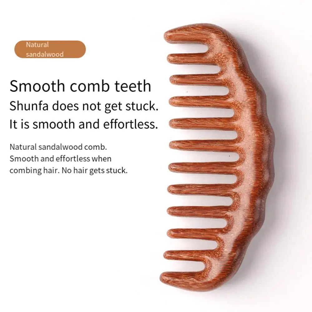 Lacquer Free Gold Wire Sandalwood Massage Comb Scalp Multi Tooth Cloud Comb Carry You Fine Tooth Hair Comb Meridian Comb Natural Peaceful Pleasures Health and Wellness