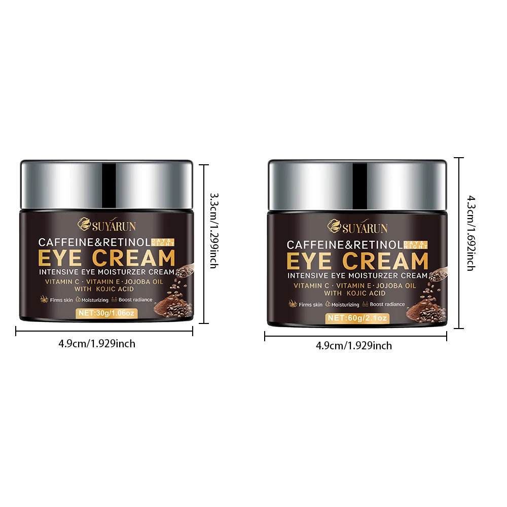 SUYARUN Anti-Aging Eye Cream Vitamin C&E + Caffeine Retinol - Dark Circles Wrinkles Treatment, Firming & Brightening. Peaceful Pleasures Health and Wellness