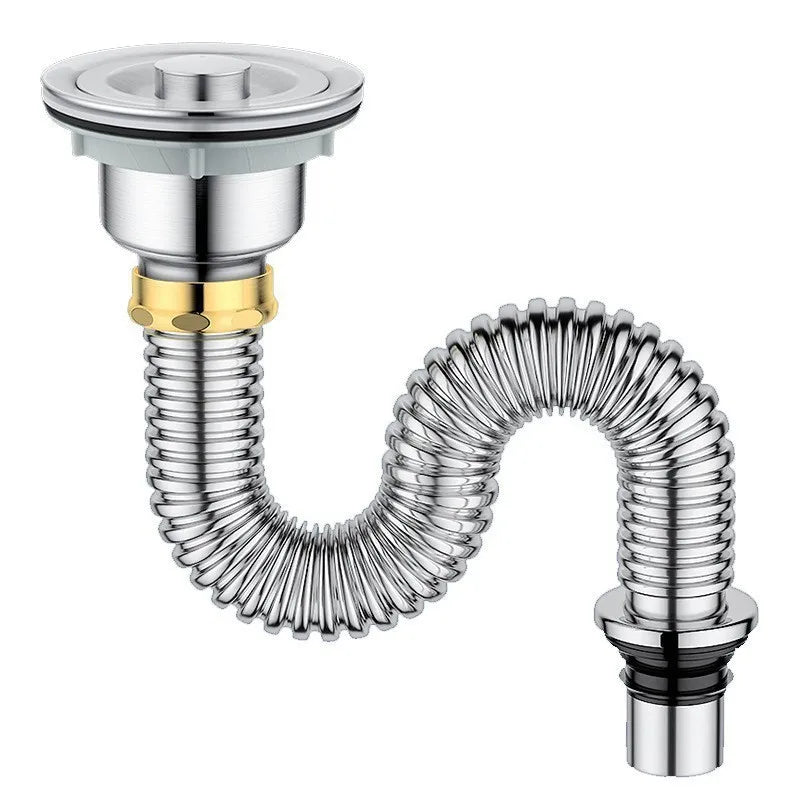 Stainless Steel Sink Drain Filter & Deodorant Drain Pipe Kit