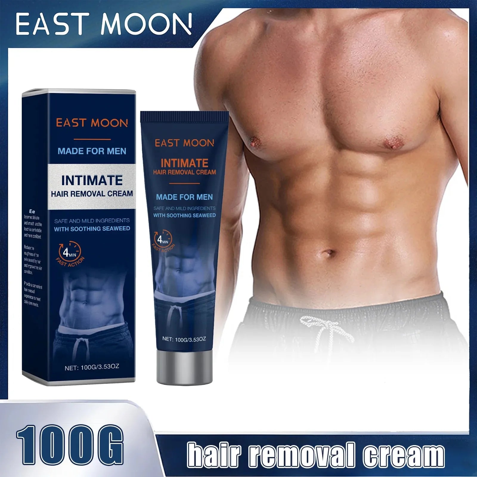 Men's Hair Removal Cream Non-Irritating Whole Body Beard Depilatory Moisturizing Nourishing Skin Care for Smooth Comfortable Peaceful Pleasures Health and Wellness