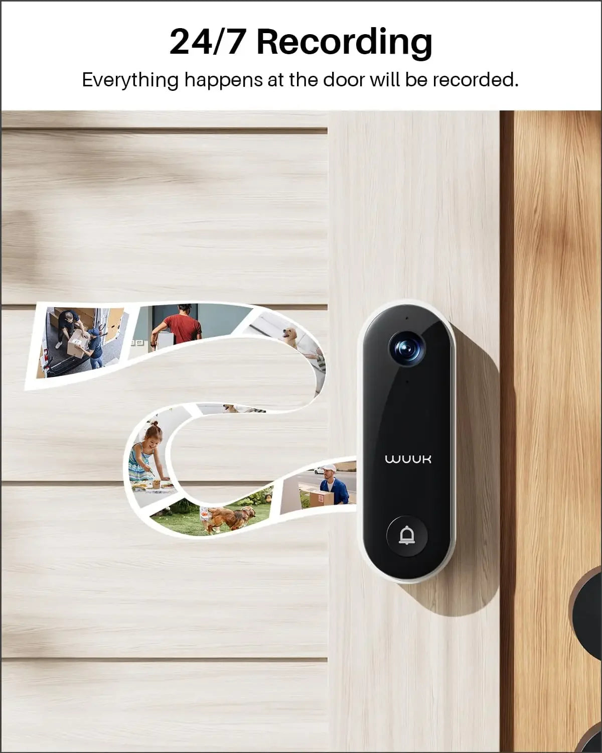 2K Video Doorbell with Face Recognition, Motion Detection, 24/7 Recording, No Subscription Fee, Works with Alexa and Google Home Peaceful Pleasures Health and Wellness