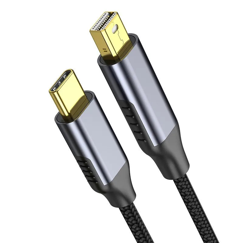Type C to Mini DisplayPort Cable 4K@60Hz Video HD USB 3.1 to Mini DP 24K Gold-Plated Connector for iPhone MacBook Air Projectors Peaceful Pleasures Health and Wellness Type C to Mini DP 1.8m