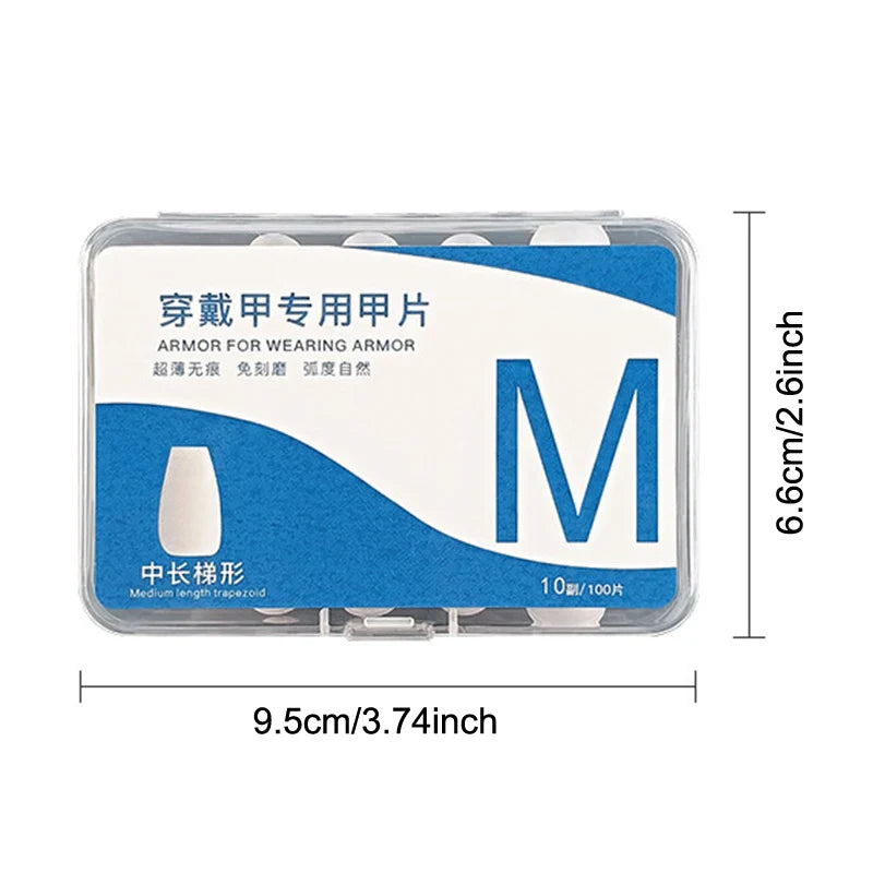 100pcs Clear Press-On Nail Tips – Full Cover Ultra-Thin False Nails