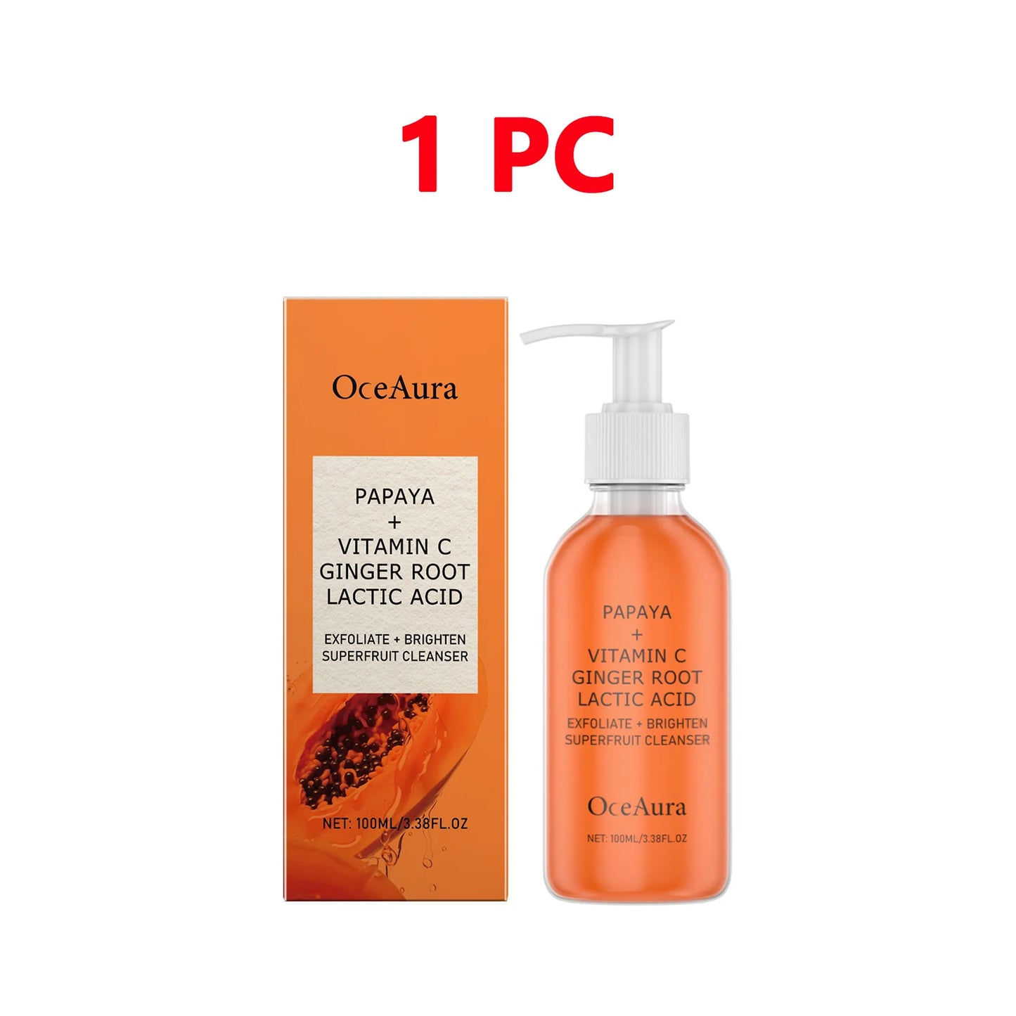 Papaya & Vitamin C Face Wash – Brightening Facial Cleanser