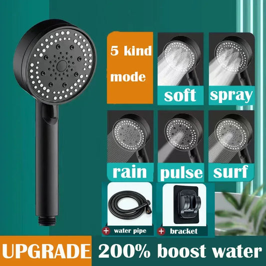 5-Mode High Pressure Water Saving Handheld Shower Head Set Handheld Shower Head Oasis Select