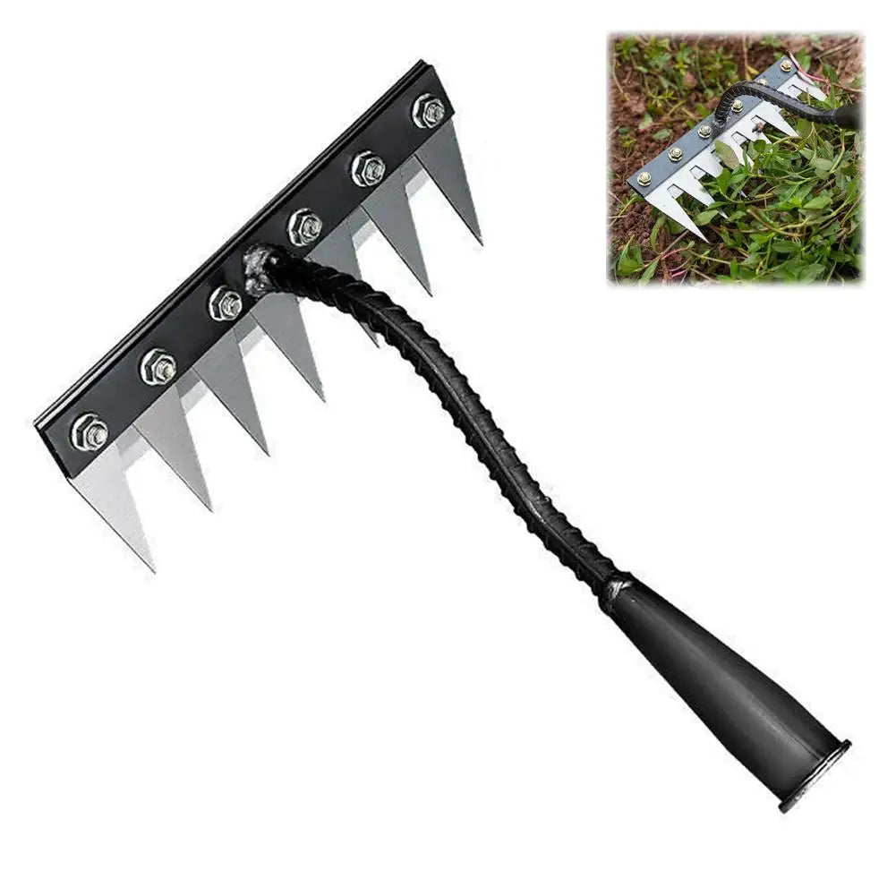 Metal Garden Rake 5–8 Teeth | Weeding & Soil Loosening Tool