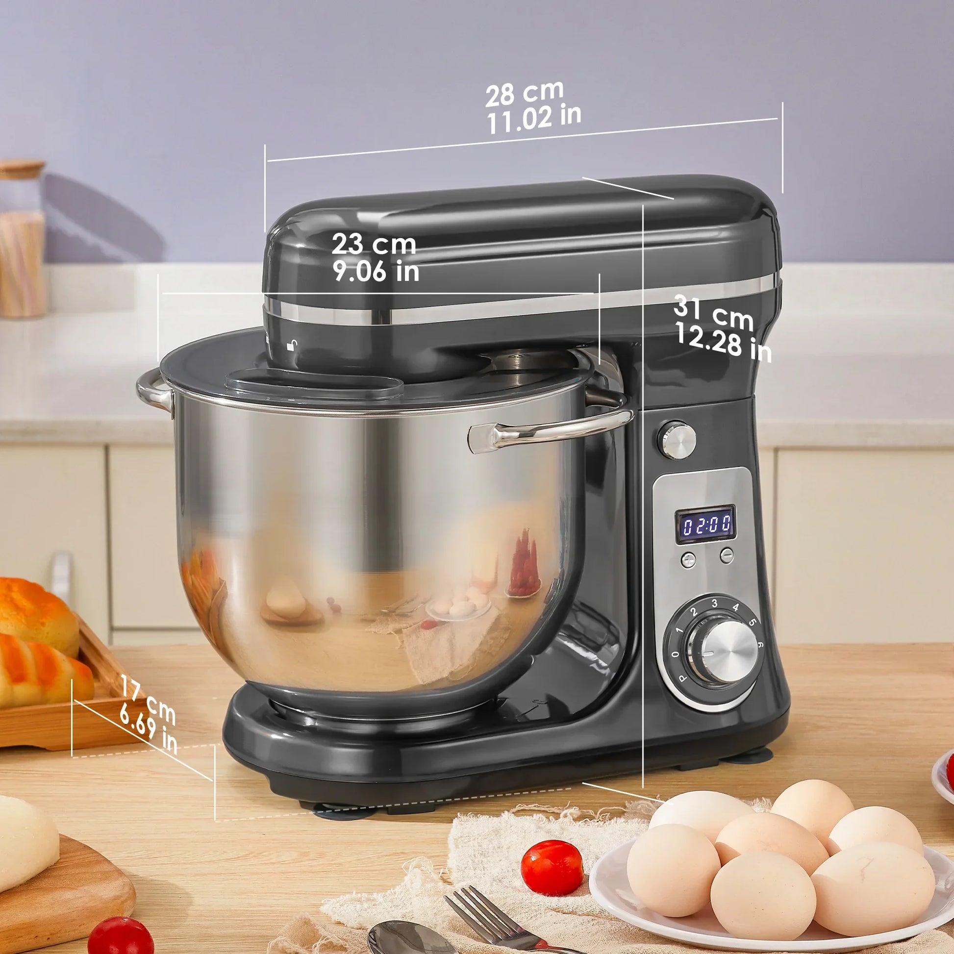 BioloMix Kitchen Food Stand Mixer, Blender, Quiet Motor, Cream Egg Whisk, Whip Dough Kneader, 6-Speed, 1200 W, 6 L, DC Peaceful Pleasures Health and Wellness