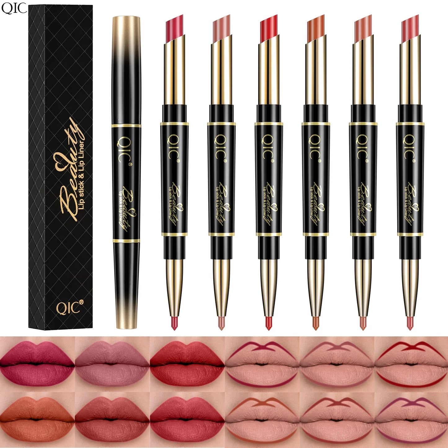 QIC Matte Velvet Lip Liner Pencil – Long-Lasting Contour