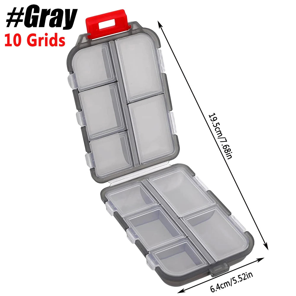 1Pcs Portable Travel Med Wallet for 10/12 Grids, Pocket Pill Box Dispenser Suitable for Storing Fish Oil Vitamin Medication, Etc Peaceful Pleasures Health and Wellness Gray-10 Grids