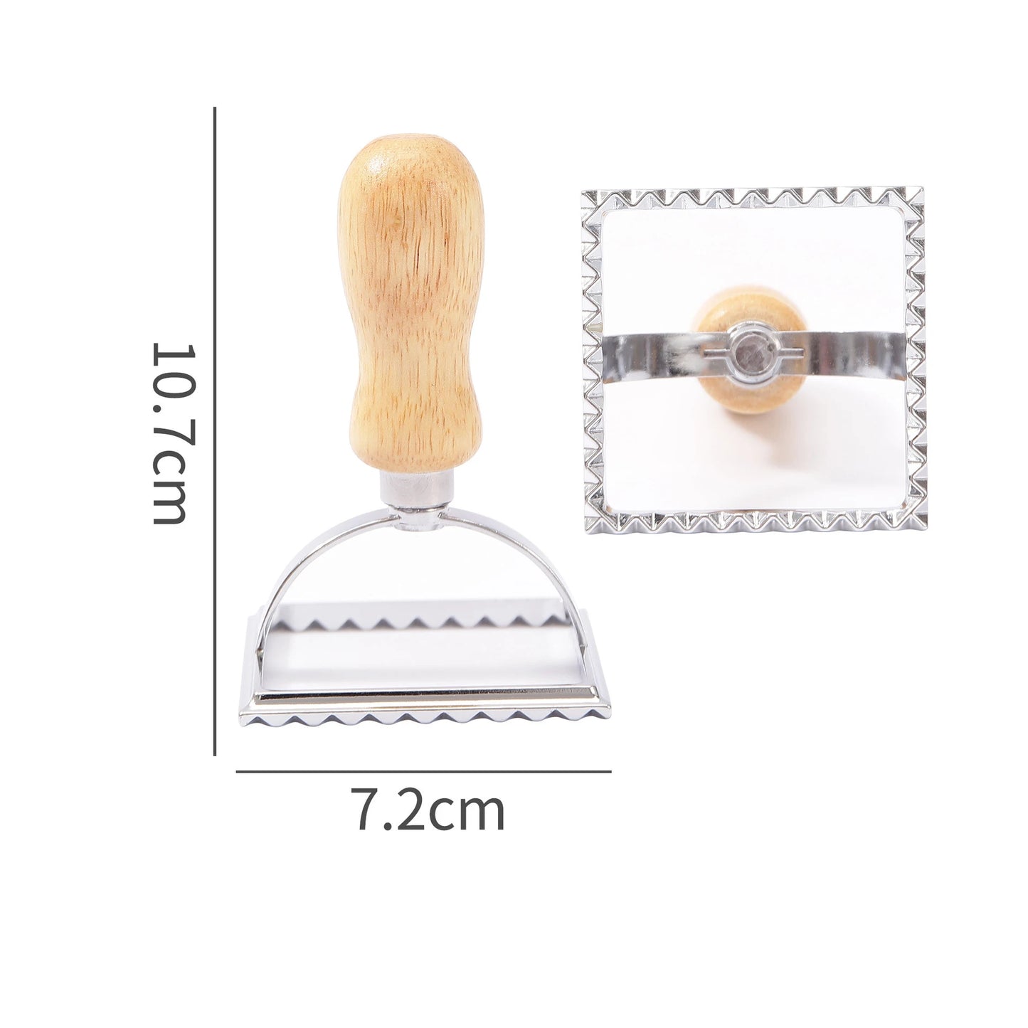 Ravioli Stamp Maker & Cutter Set with Roller Wheel | Wooden Handle