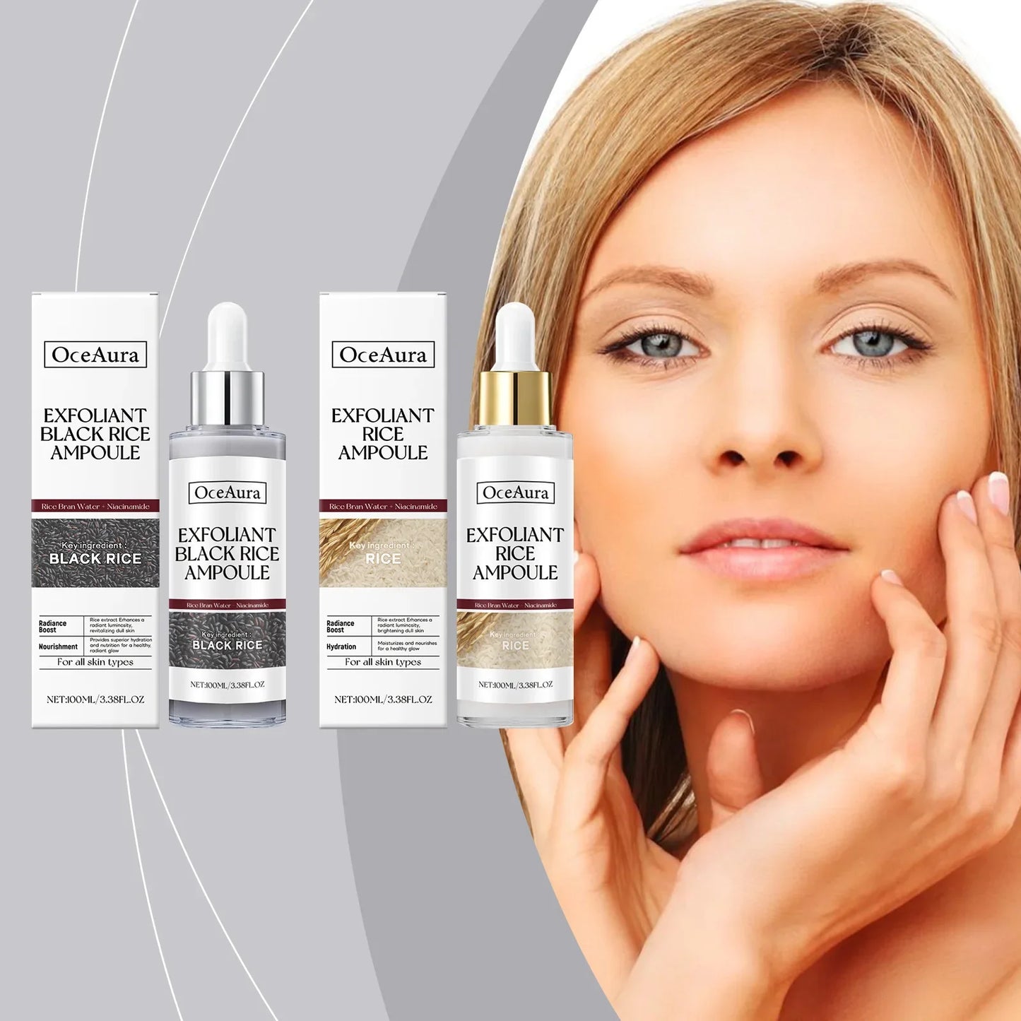 OceAura Black Rice Exfoliating Serum – Pore Cleanser & Brightener