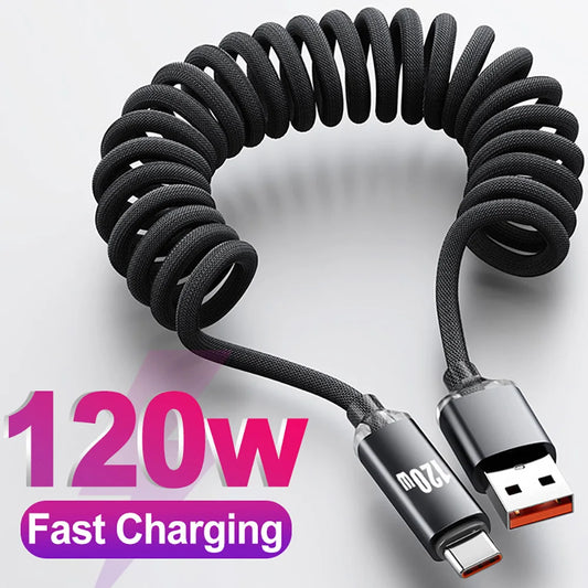 120W Retractable USB-C Fast Charging Cable – iPhone & Android Retractable Charging Cable Peaceful Pleasures Health and Wellness