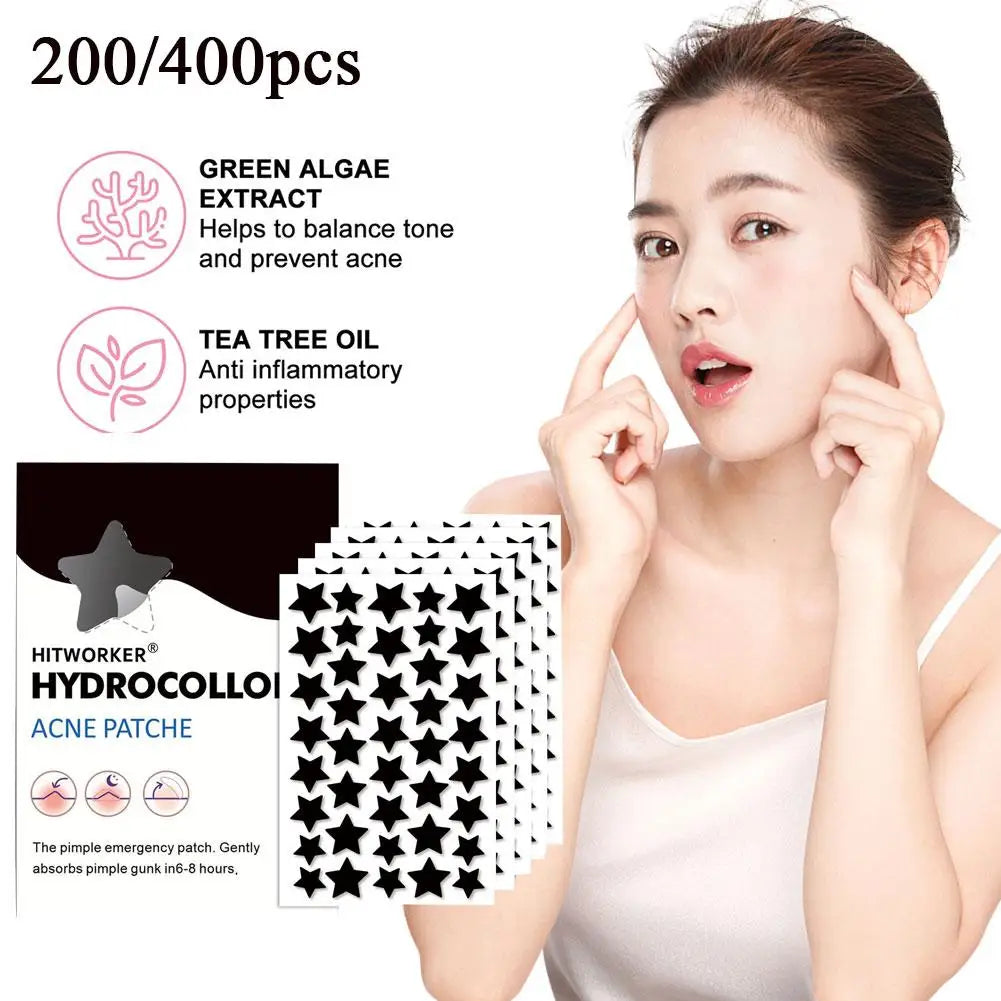 Jaysuing Black Star Hydrocolloid Acne Patches – 200 or 400 Count Pimple Popper Sticker Kit for Covering Zits & Blemishes Peaceful Pleasures Health and Wellness