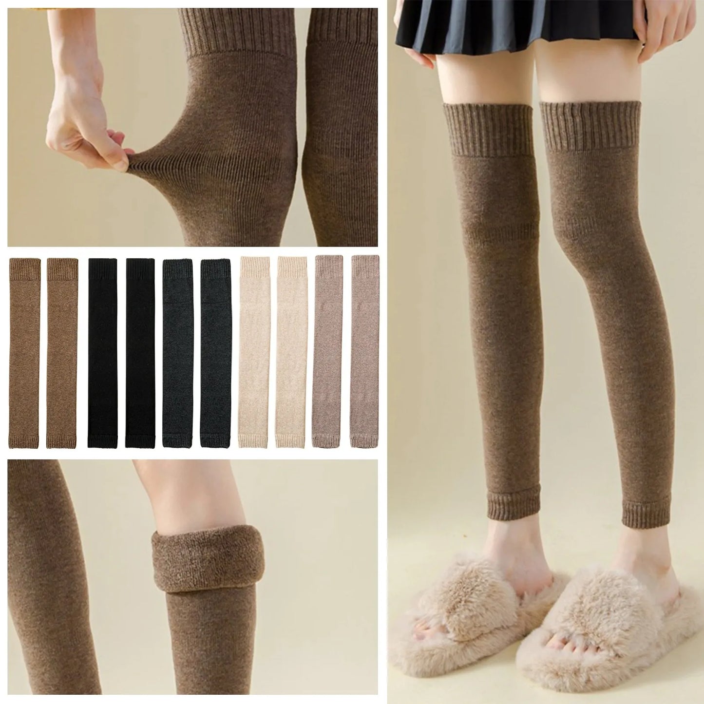 Thick Wool Cashmere Knee Sleeves – Warm Leg Warmers Unisex