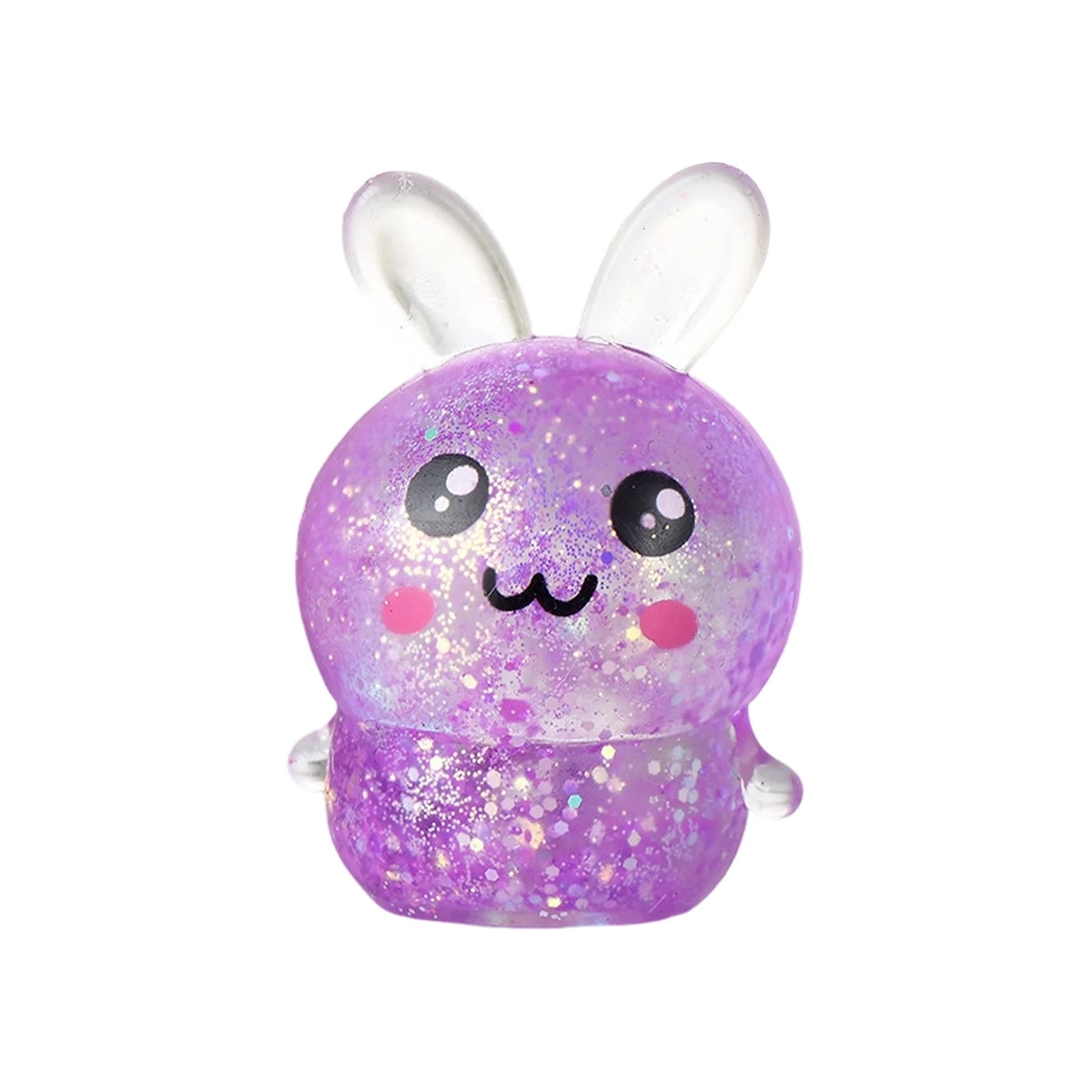 1PCS Squishy Bunny Stress Balls with Light Stress Relief Toy Girls Kids Fidget Toys Colorful Rabbit for Easter Basket gifts Peaceful Pleasures Health and Wellness Purple One Size