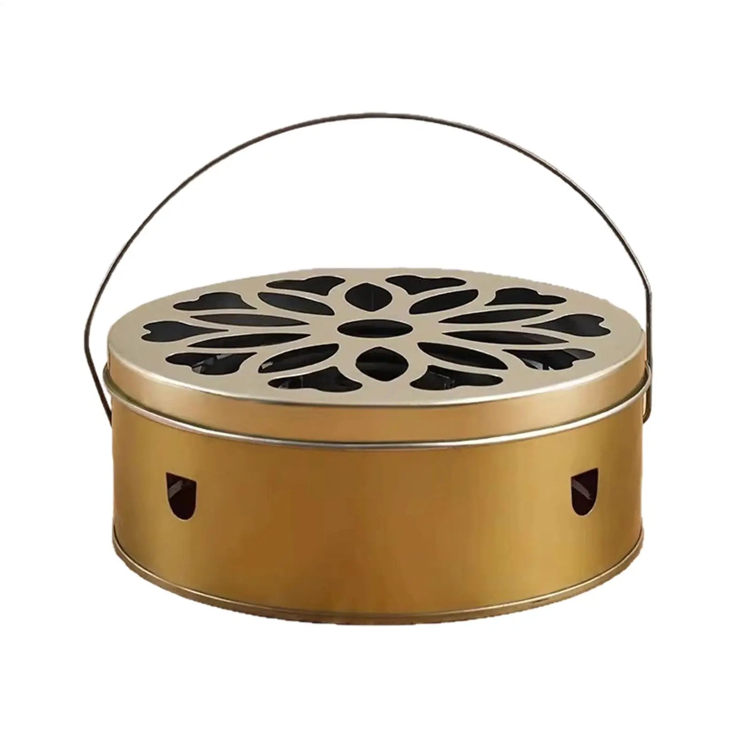 Stainless Steel Mosquito Coil Holder Box with Lid & Handle
