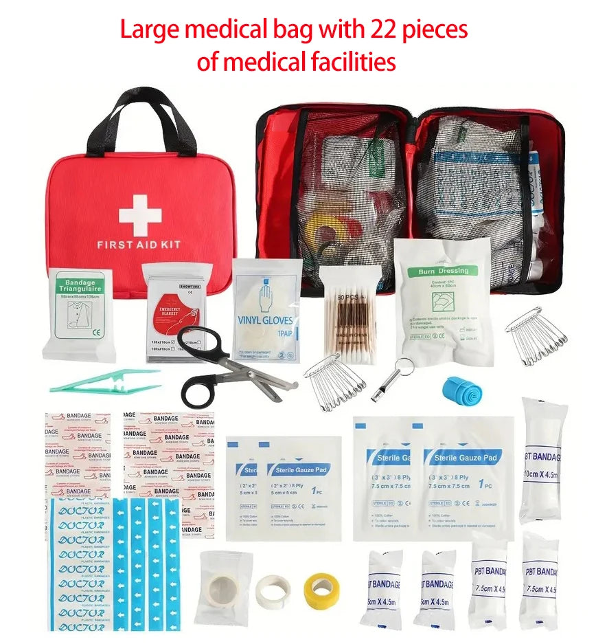 22-Piece First Aid Kit – Family Emergency Survival Kit