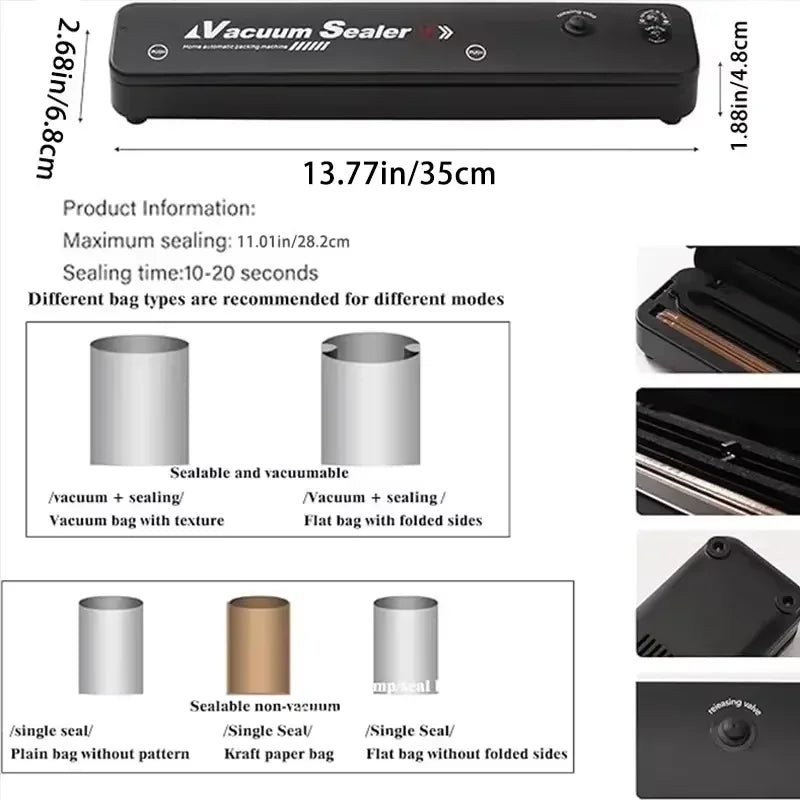 GUOHE Vacuum Sealing Machine | 28cm Electric Food Sealer
