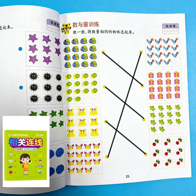 46 Pages Match Connect Logic Workbook Preschool Kindergarten Activity