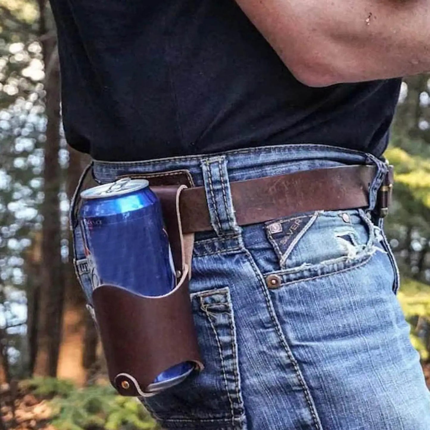 PU Leather Belt Bottle Holder – Outdoor Waist Drink Carrier