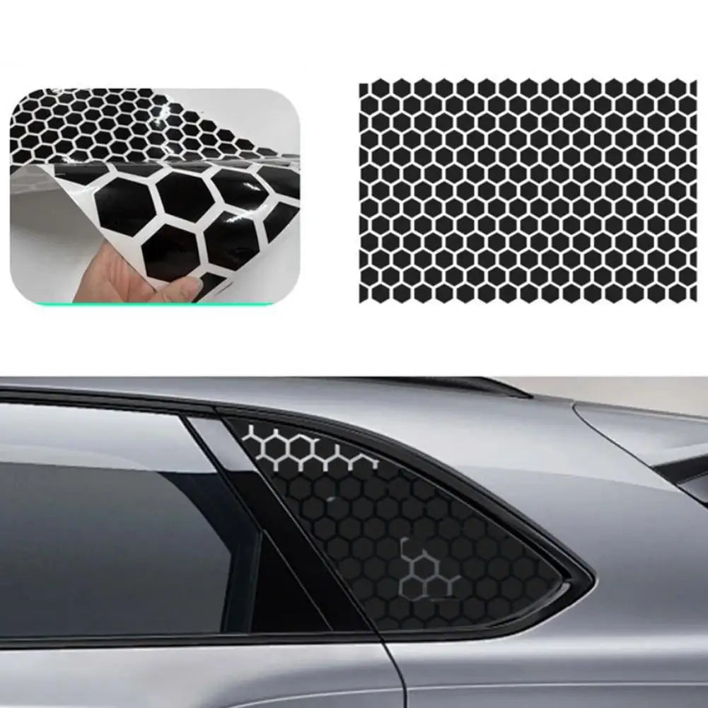 Honeycomb Matte Black Car Window Sticker 75x50cm Sun Shade