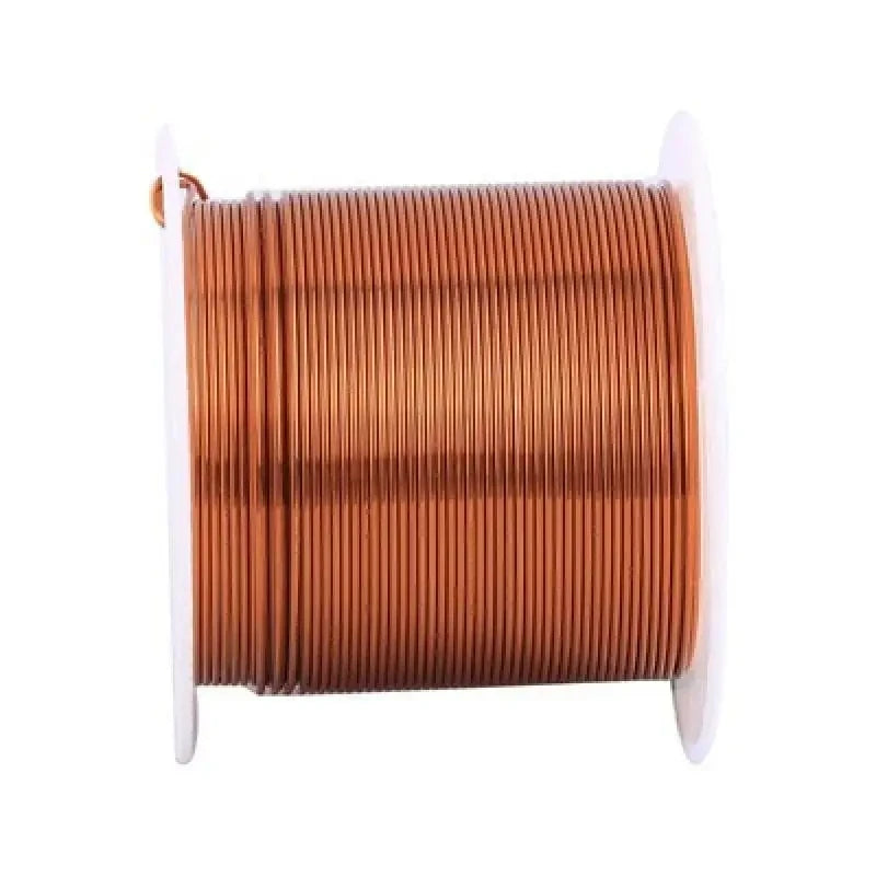 Spool of copper wire on a white background