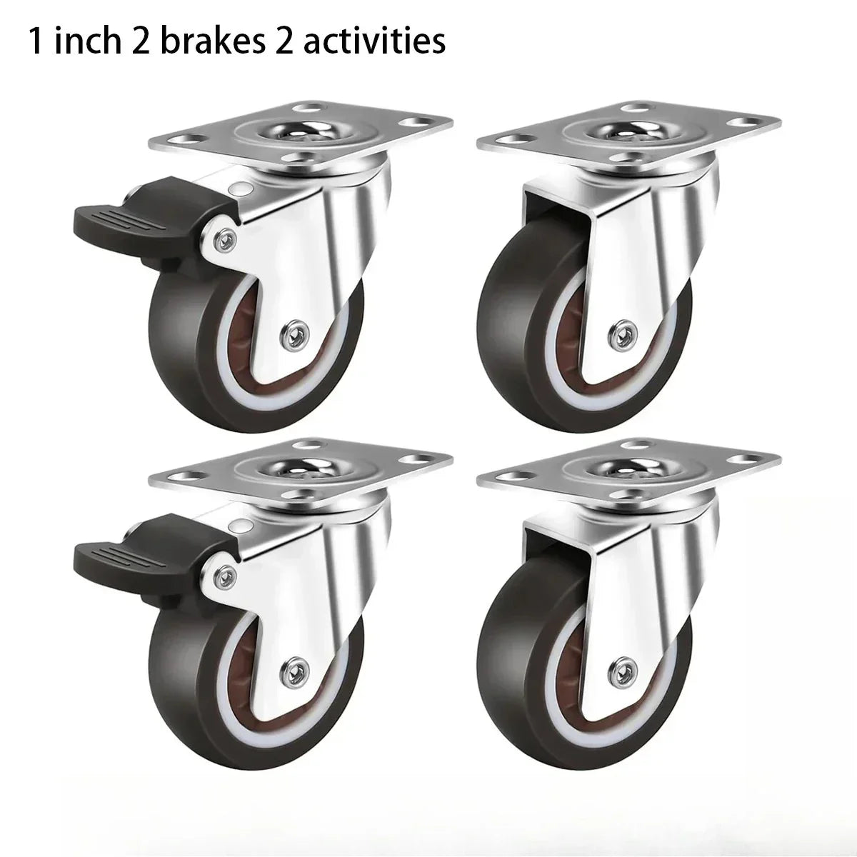 2 Inch Heavy Duty Rubber Furniture Caster Wheels – Set of 4