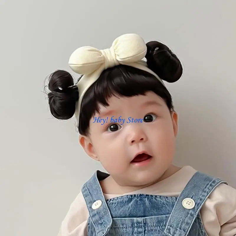 Baby Girl Bowknot Bun Headband | Cute Hair Accessory 0–2 Yrs