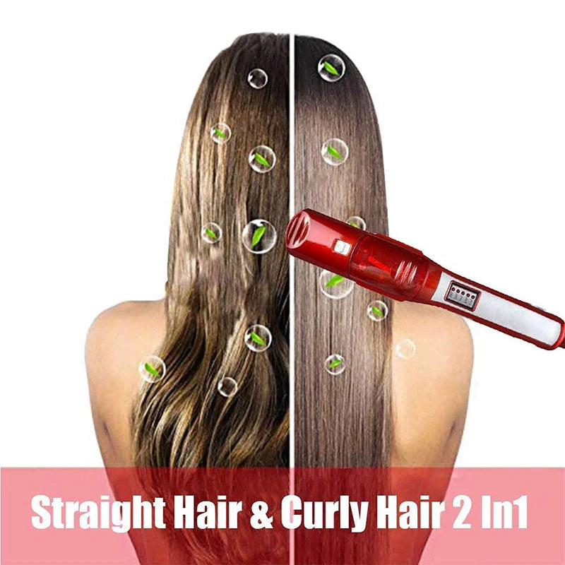 Steam Flat Iron Hair Straightener Professional Hair Curler Titanium Ceramic Hair Straighting Curling Iron Hair Care Styling Tool Peaceful Pleasures Health and Wellness