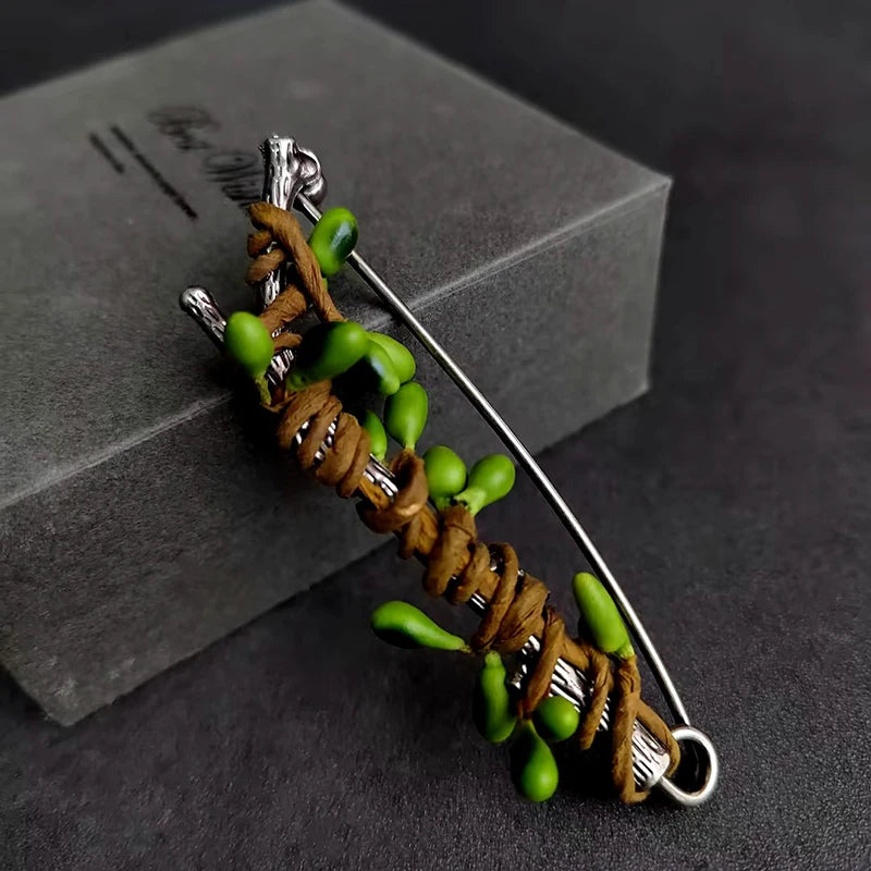 Large Vintage Fruit Plant Brooch Pin for Sweater & Cardigan