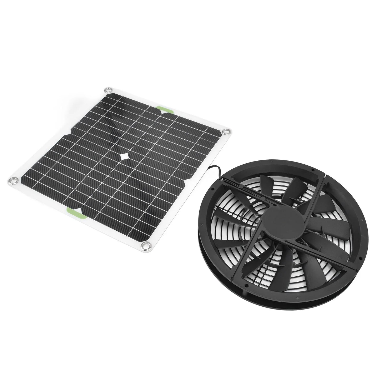 Solar Panel Fan 100W Waterproof Round Ventilation Case Exhaust
