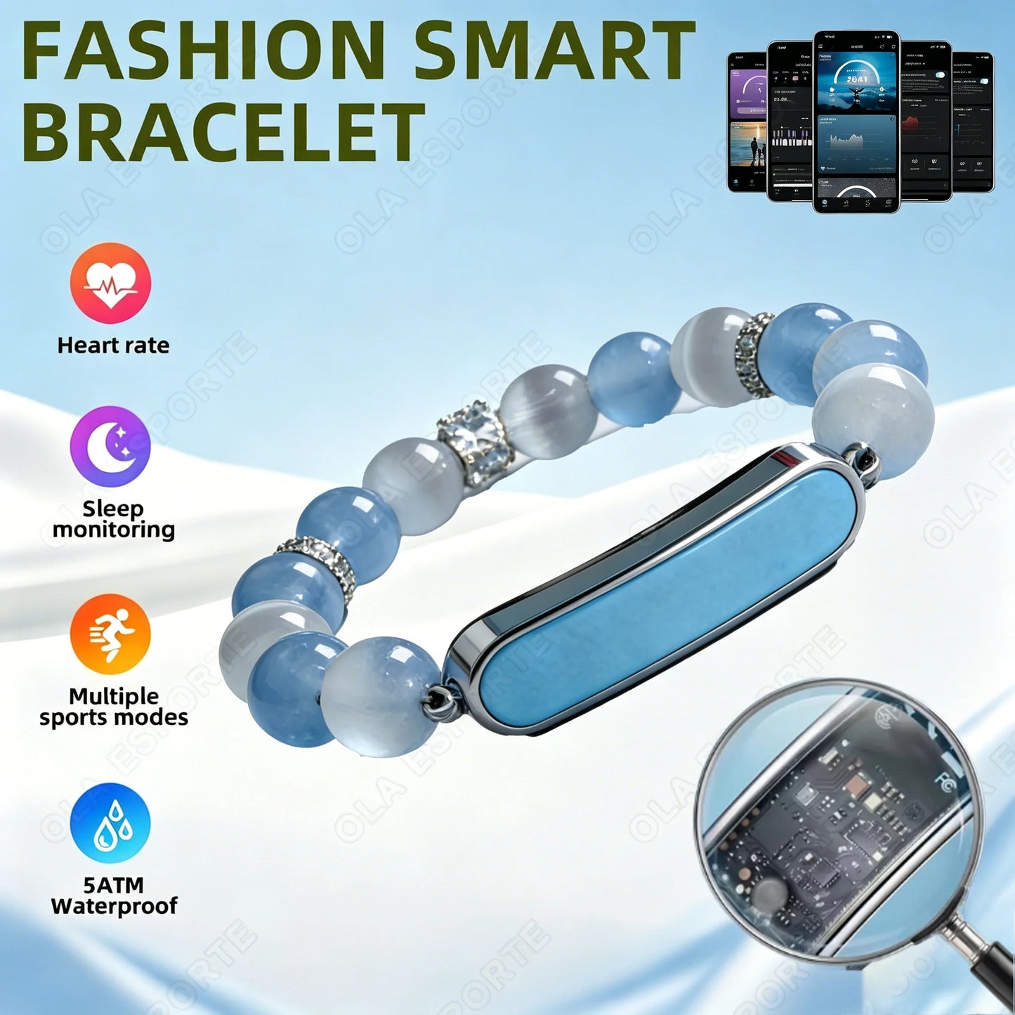 New Men Sports Smart Bracelet Heart Rate Fitness Tracker IPX8 Waterproof Smart Band Pedometer Call Reminder Smartwatches Women Peaceful Pleasures Health and Wellness Blue 1