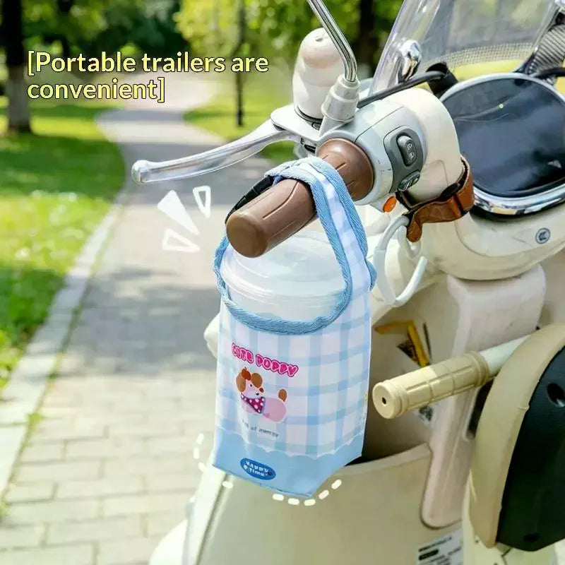 Cartoon Canvas Water Bottle Carrier Bag | Stroller & Backpack