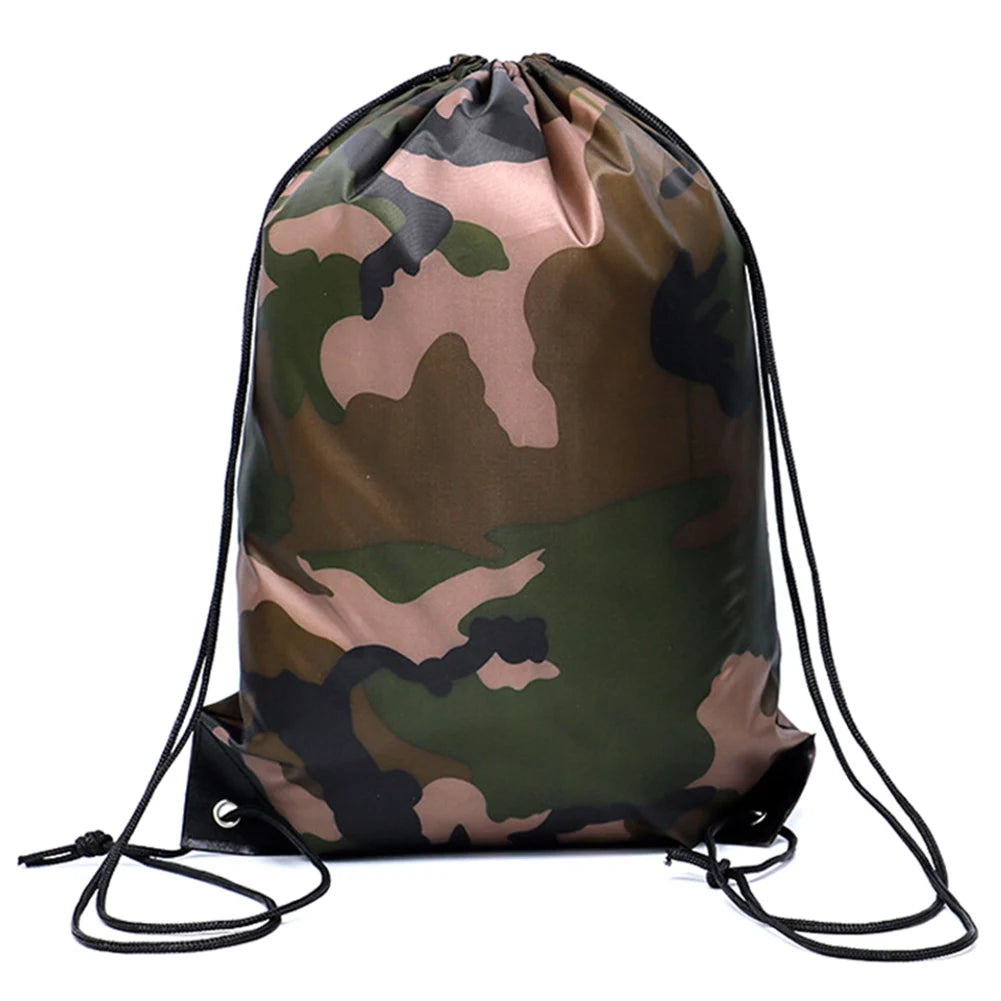 Drawstring Backpack Bag Lightweight Polyester Drawstring Gym Bag for Basketball, Gym, Outdoor Travel, Hiking and Beach Peaceful Pleasures Health and Wellness black