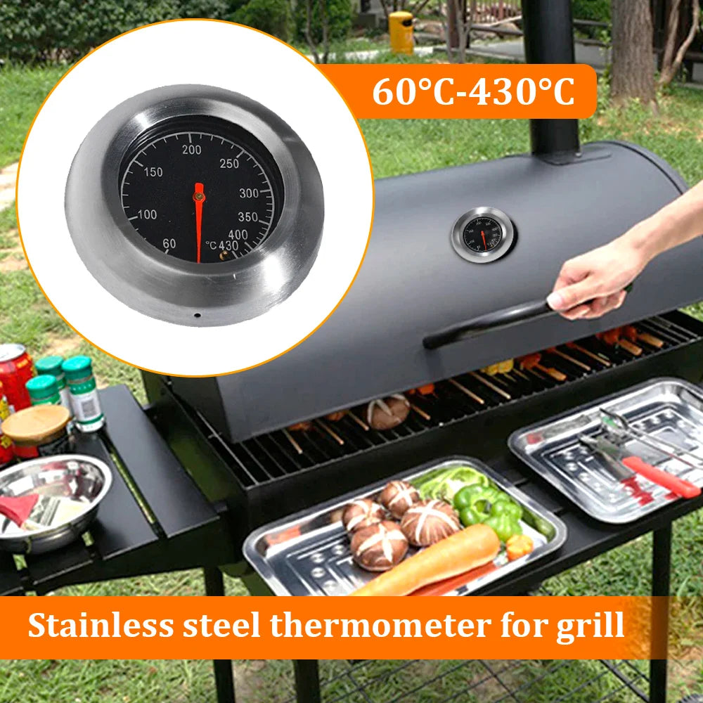 Barbecue BBQ Smoker Grill Stainless Steel Thermometer Temperature Gauge 60-430 for Kitchen Home Baking Household Cooking Peaceful Pleasures Health and Wellness