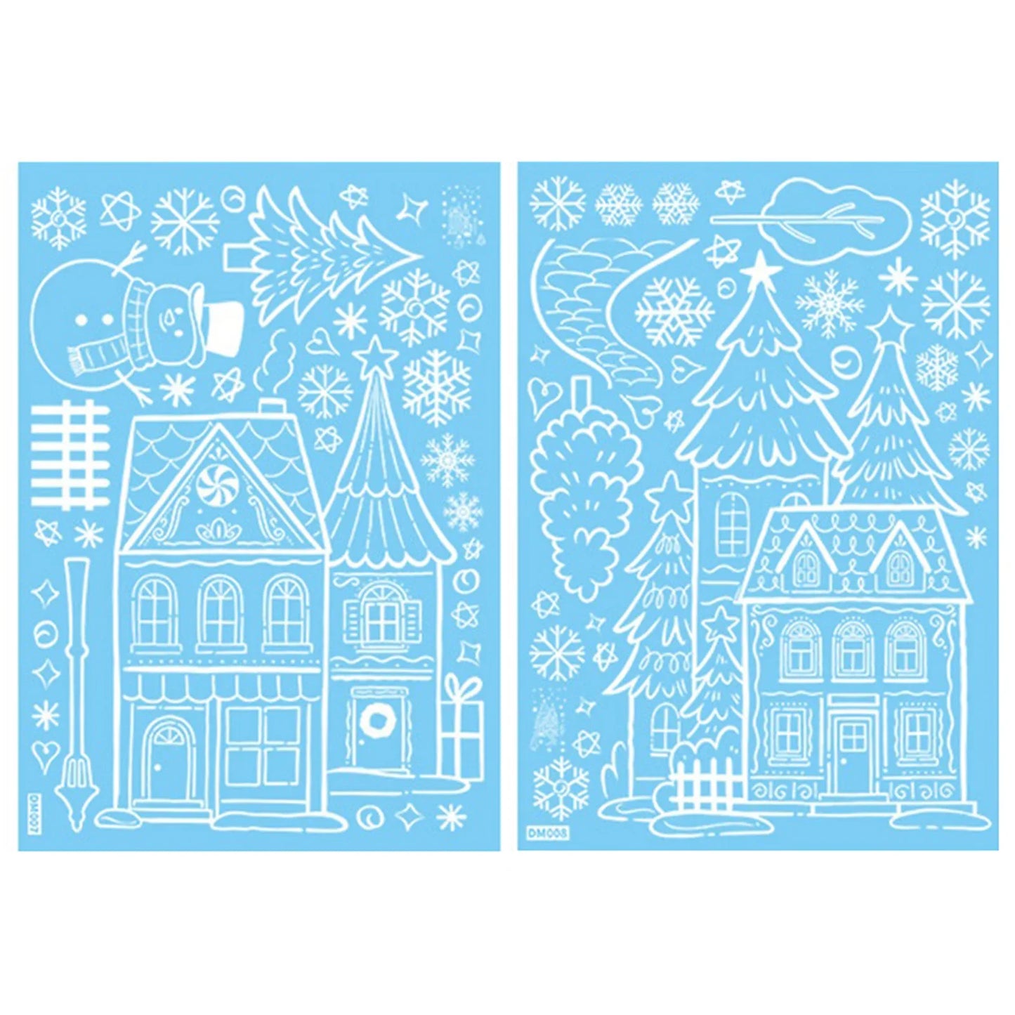 Snowman Christmas Window Clings & Removable Xmas Wall Decals