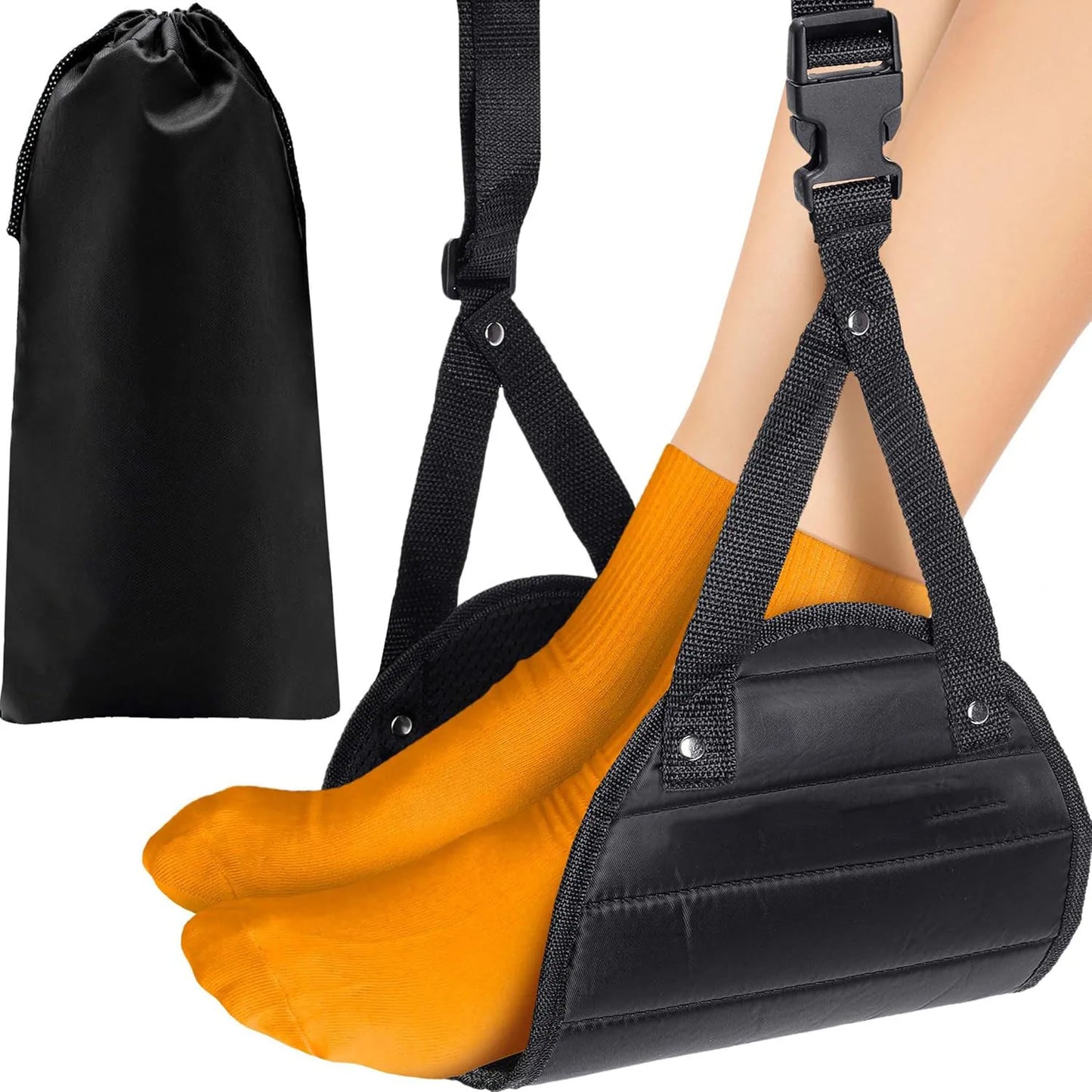 Airplane Foot Hammock | Travel Footrest & Desk Leg Support