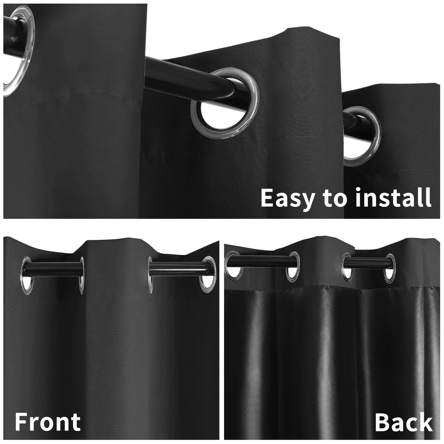 100% Blackout Grommet Curtains | Thermal Insulated Privacy Drapes