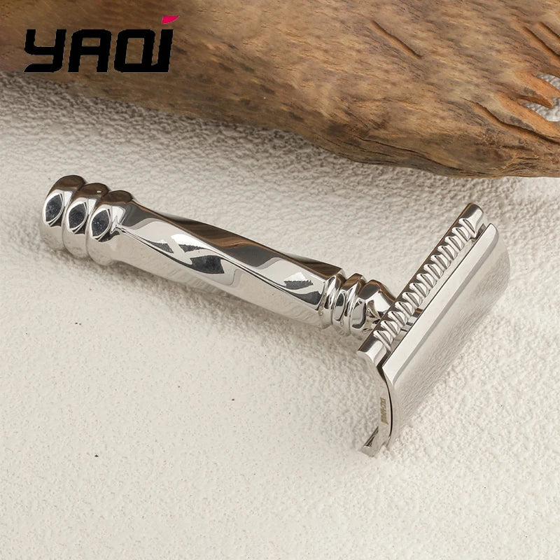 Yaqi Cerberus Stainless Steel Safety Razor 0.65mm Blade Gap 77mm Handle for Smooth Shaving Experience Peaceful Pleasures Health and Wellness