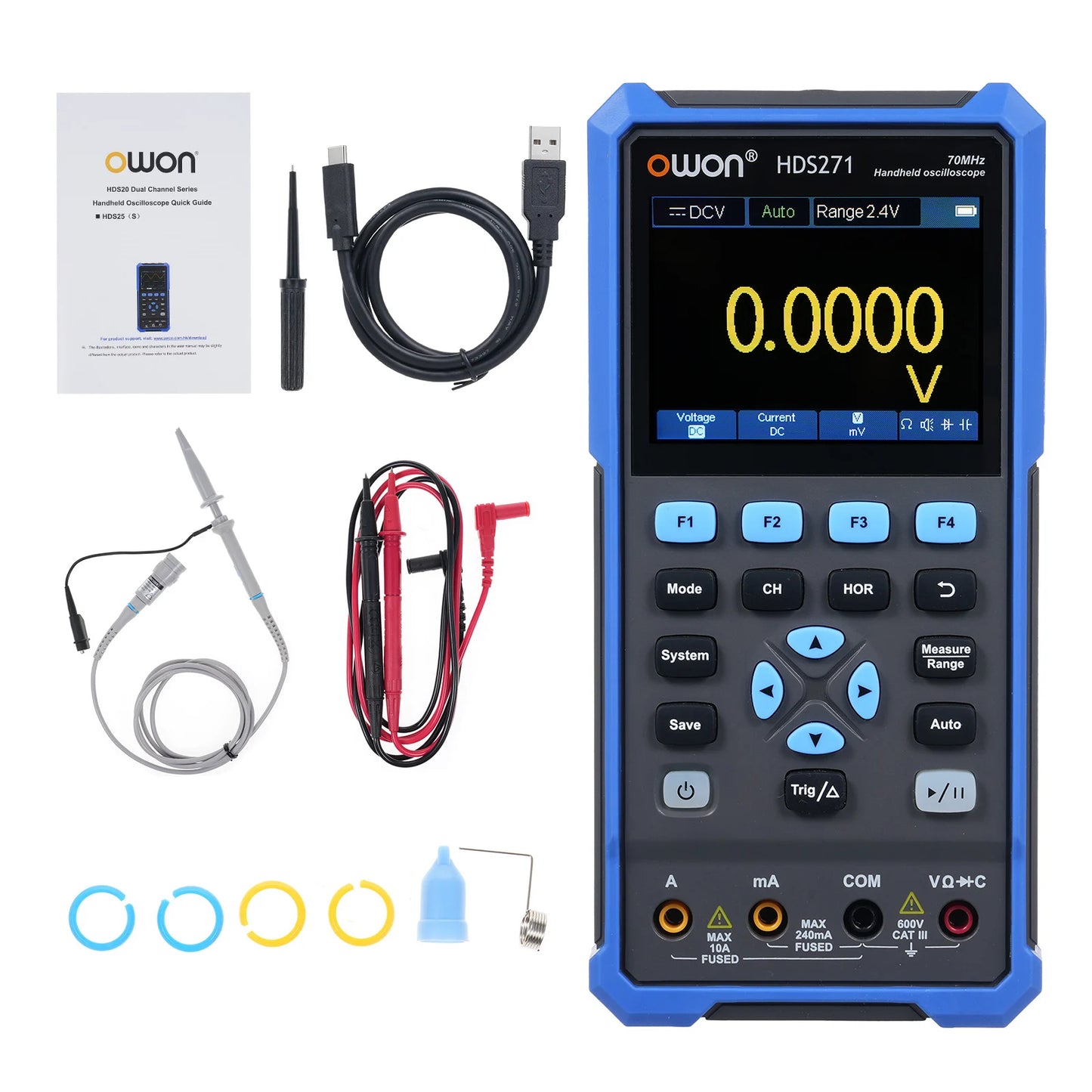 Oscilloscope Multimeter Waveform Generator 70MHz Single Channel 250MSa/s 3 in 1 Digital Oscilloscope with 3.5 Inch LCD Display Peaceful Pleasures Health and Wellness A