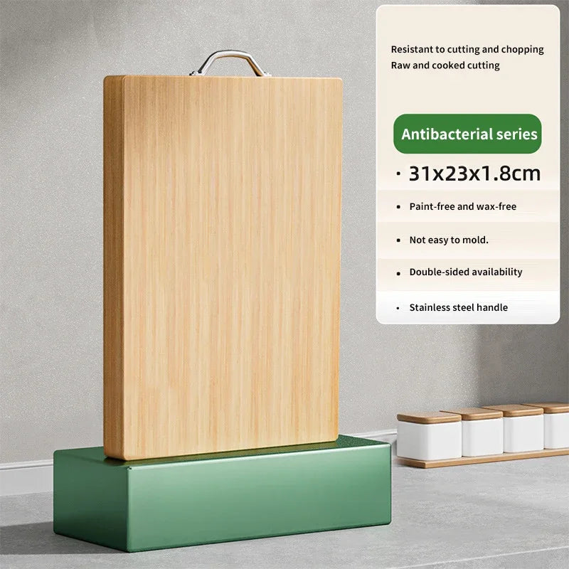31x23x1 8cm Bamboo Chopping Board with Handle Two Sided Thick Square Cutting Board Kitchen Food Serving Tray Lightweight Durable Peaceful Pleasures Health and Wellness cutting board