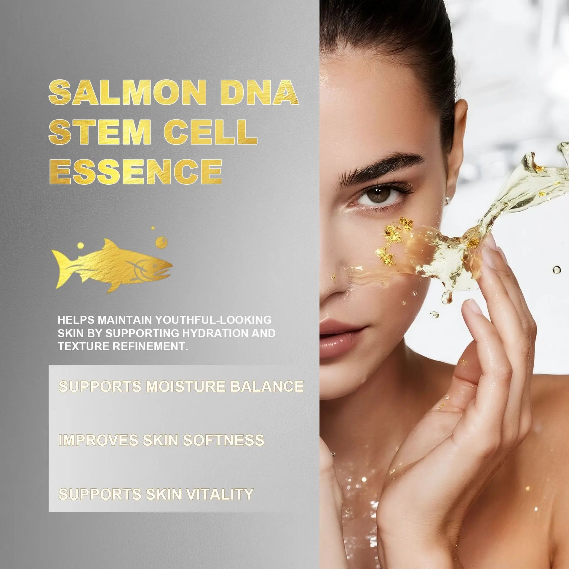 Salmon DNA Ampoule,Salmon Stem Cell Serum with PDRN,Infused with Niacinamide,Ampoule for Deep Hydration, Radiance, 1 fl.oz Peaceful Pleasures Health and Wellness
