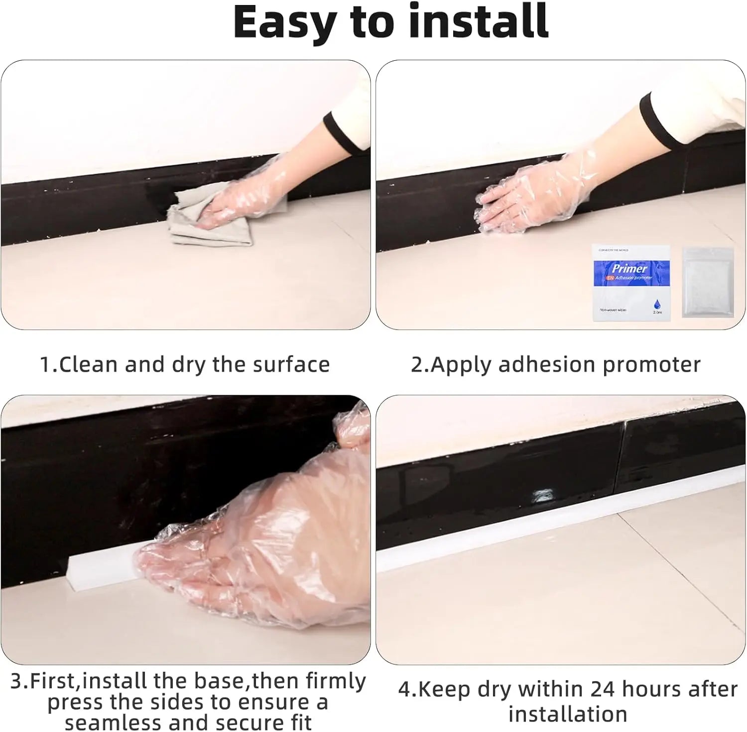 3.28 or 9.8' Flexible Quarter Round Molding Peel and Stick Shoe Molding Baseboard Self-Adhesive Corner Trim for Wall, Floor Edge Peaceful Pleasures Health and Wellness